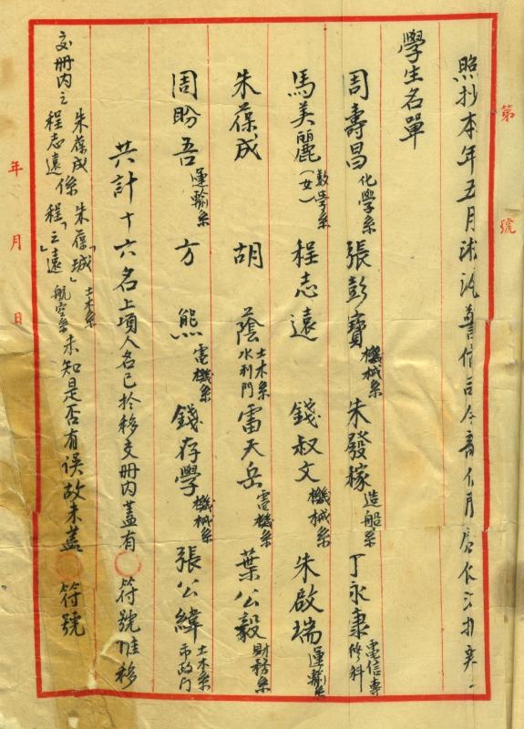 图6  1947年5月上海淞沪警备司令部开列的计划拘捕学生的名单.jpg