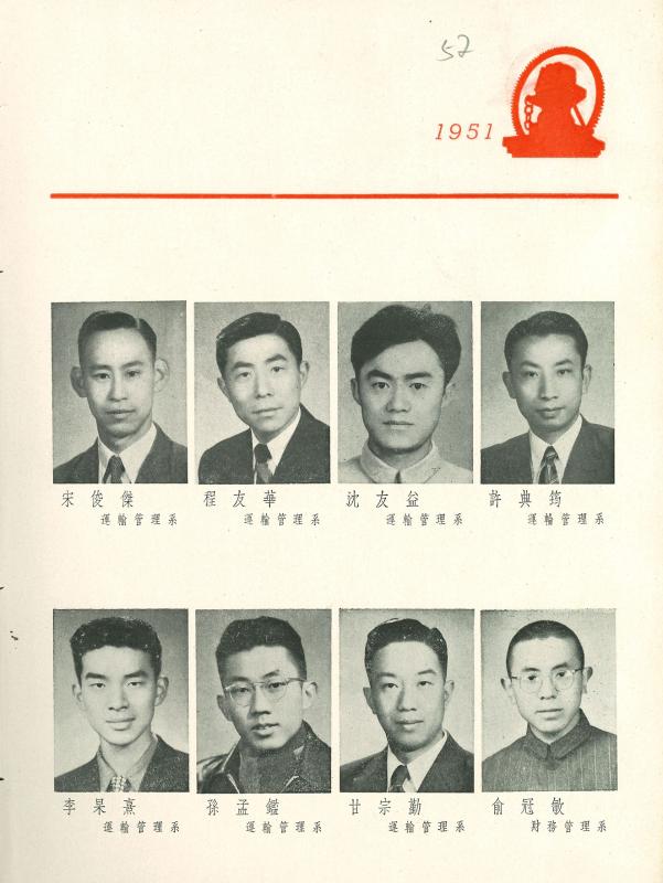 【图11】《交通大学一九五一级毕业纪念刊》刊登的部分运输管理系同学照片（上排右二为沈友益）.jpg